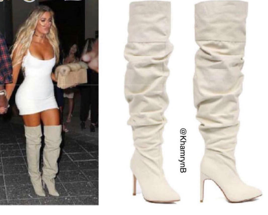 Canvas thigh Boots